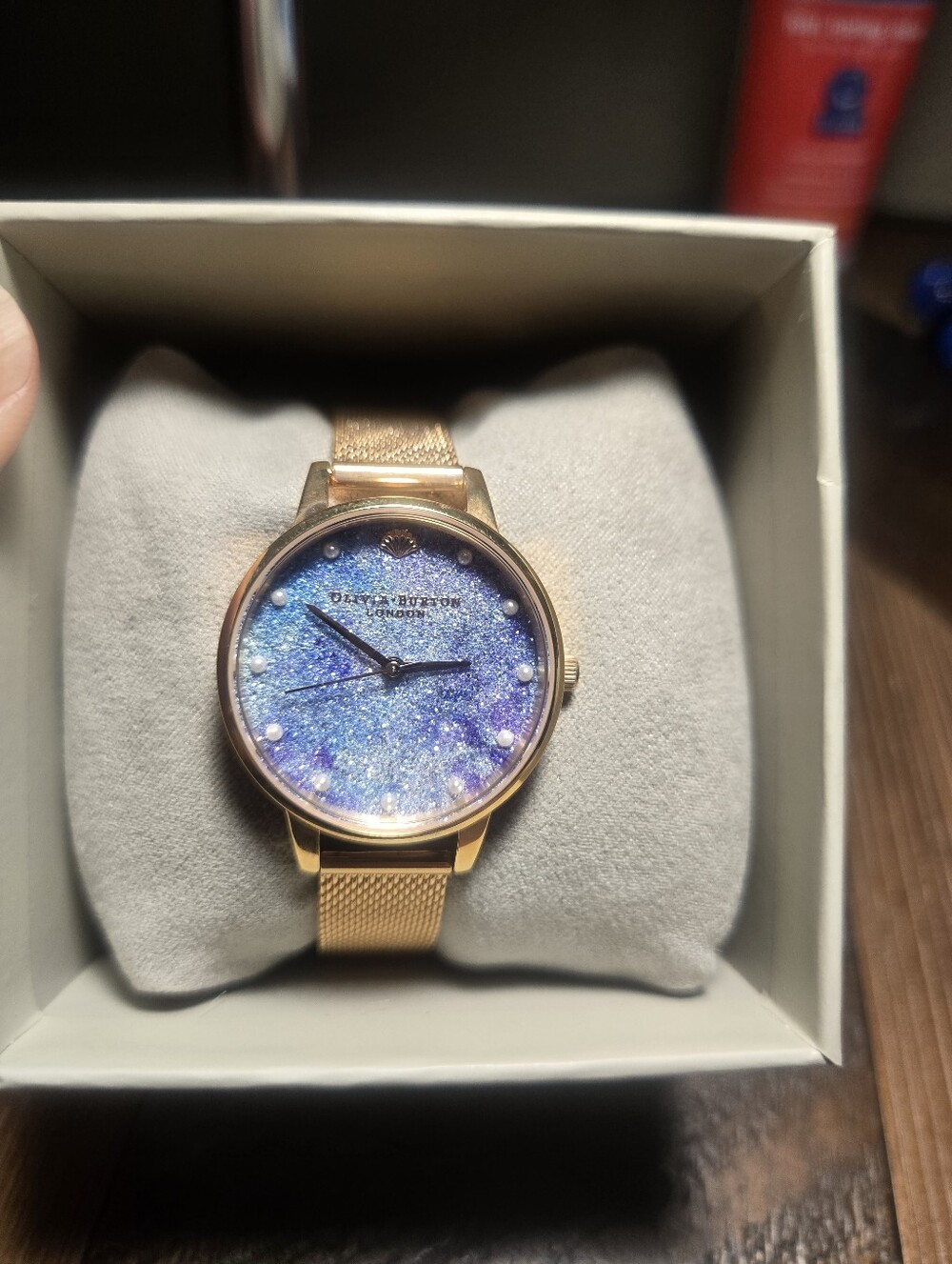 OLIVIA BURTON Rose Gold Watch with Sparkling Blue Dial